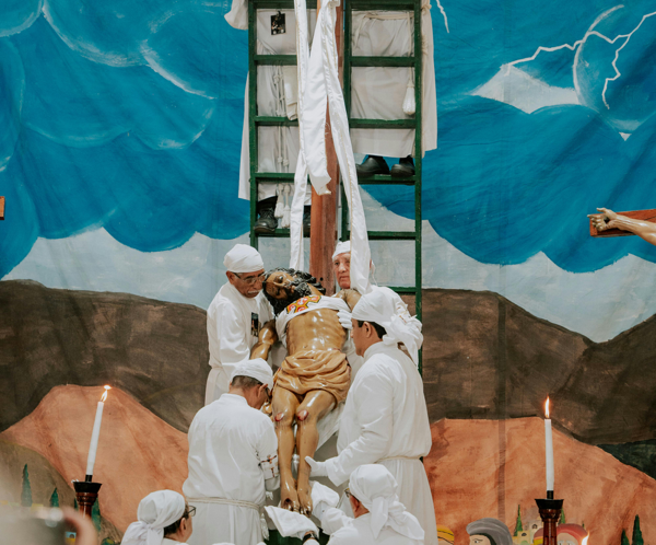 Men Preparing Crucifixion Scene